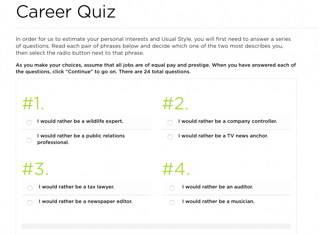 The Princeton Review Career Quiz -- one of the career quizzes you can take to help you find your dream job.